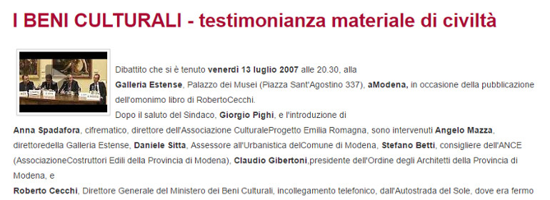 Beni culturali, video convegno